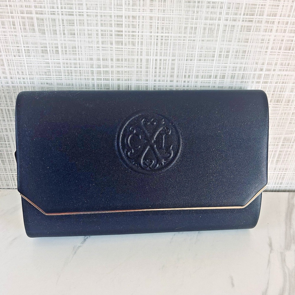 Clutch CXL By Christian Lacroix Logo Black Clutch NO CHAIN Snap New $78 MSRP